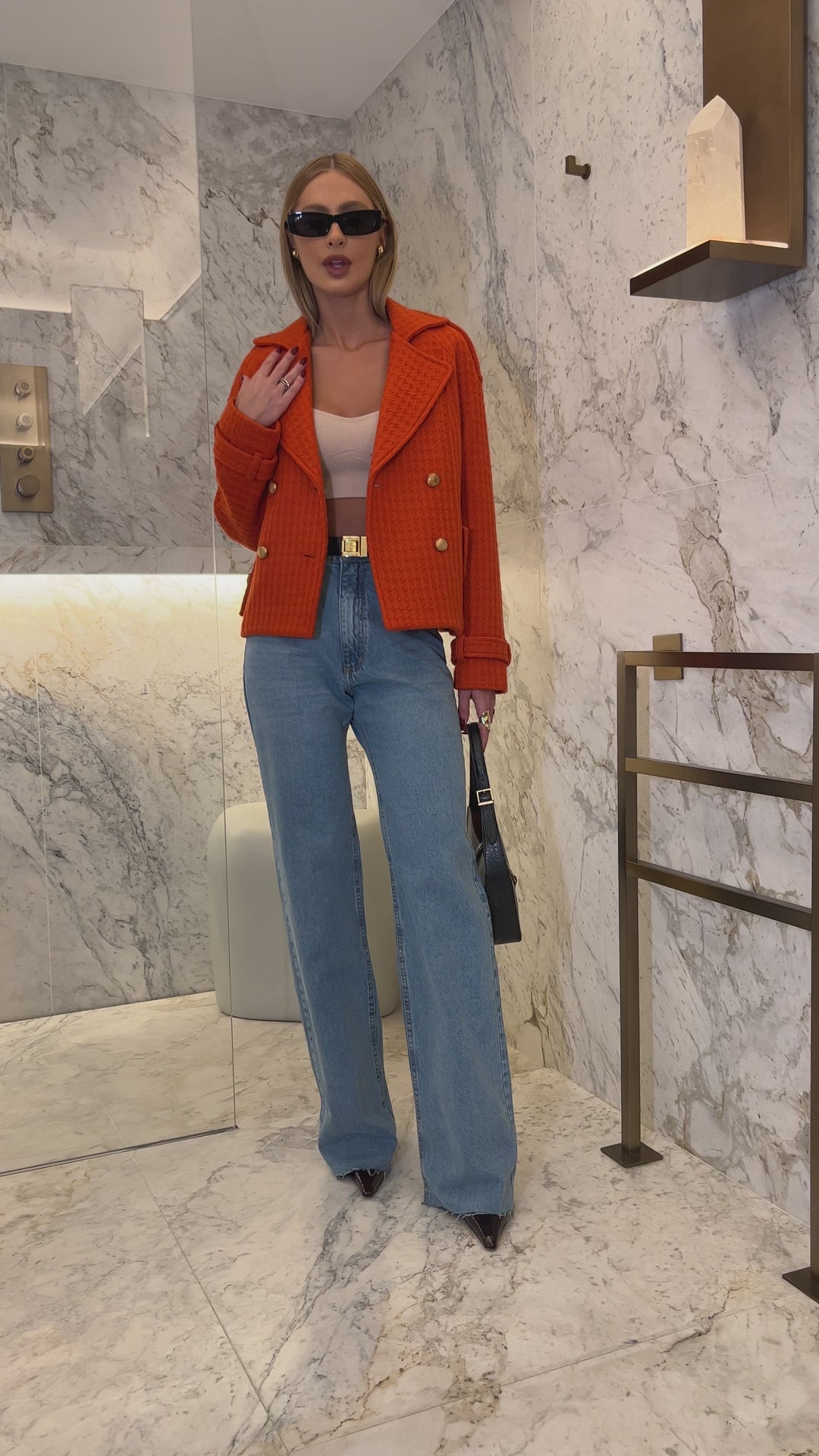 Chic Skunk Wool Coat
