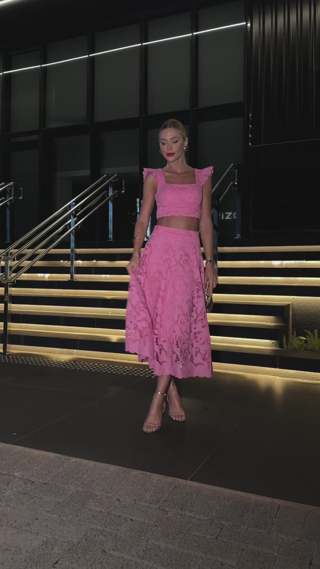 Cropped Set + Pink Lemonade Midi Skirt