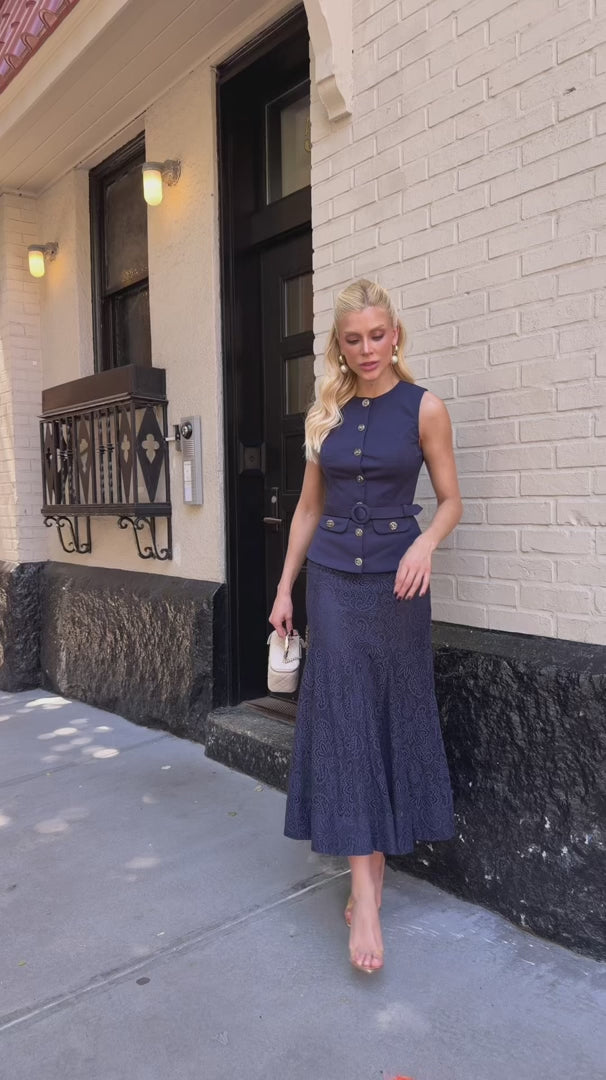 Conjunto Colete + Saia Renda Darlington