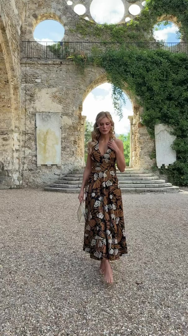 Le Jardin Embroidered Midi Dress