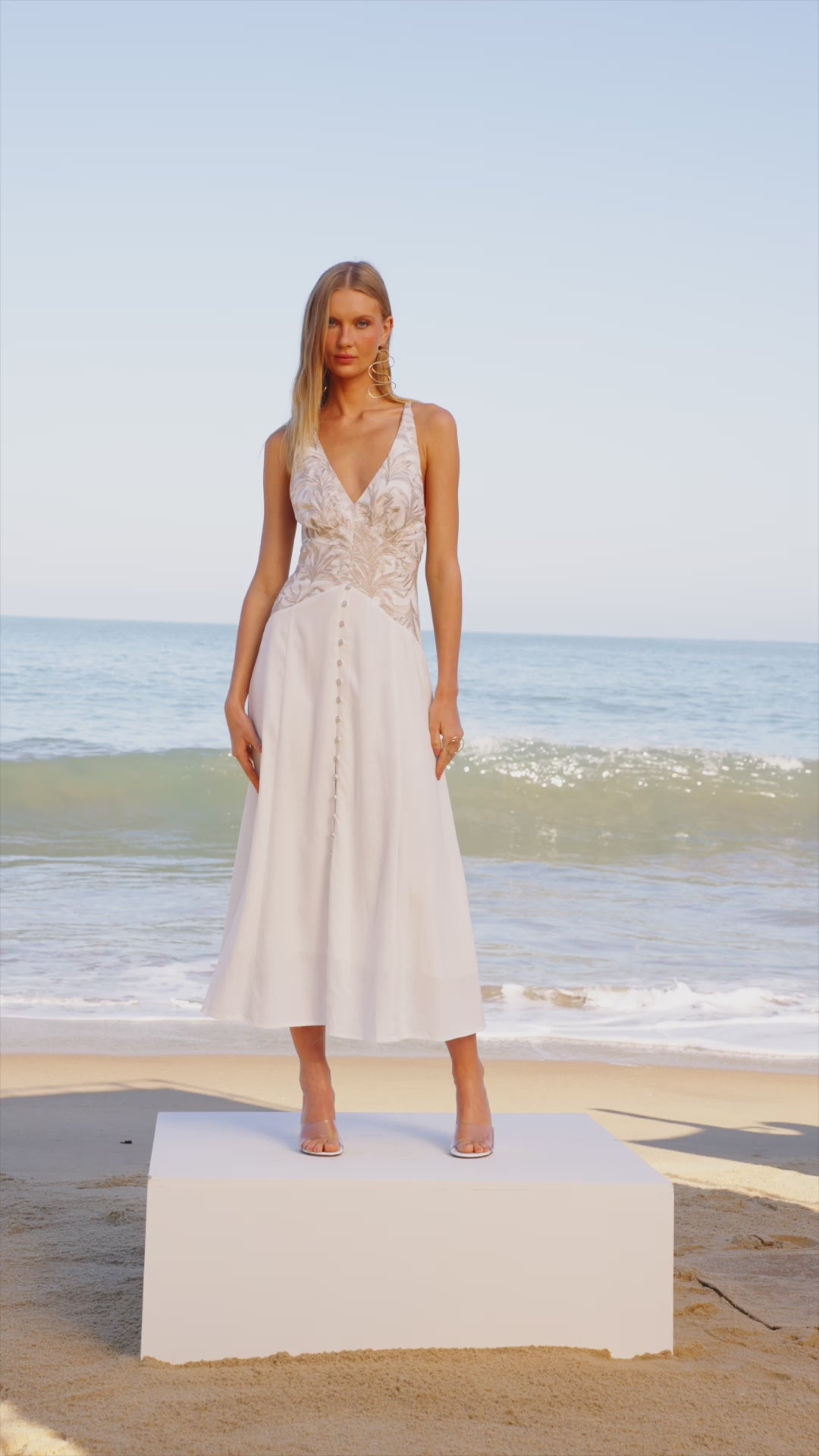 Skunk Embroidered Midi Dress