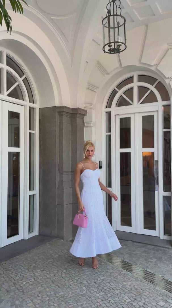 Radiant Lace Midi Dress