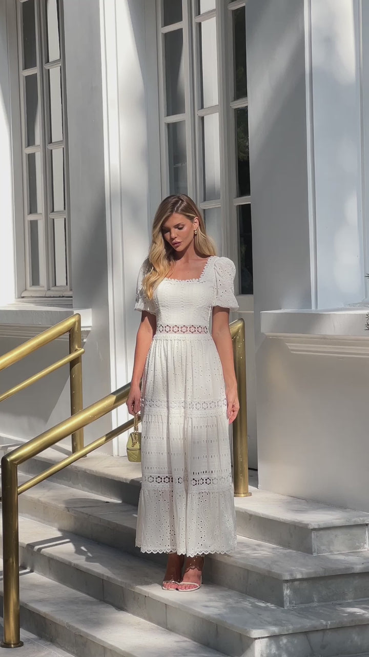 Pink Lemonade Laise Midi Dress