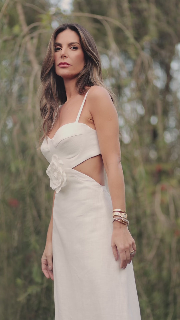 Anne Fernandes Long Cutout Dress