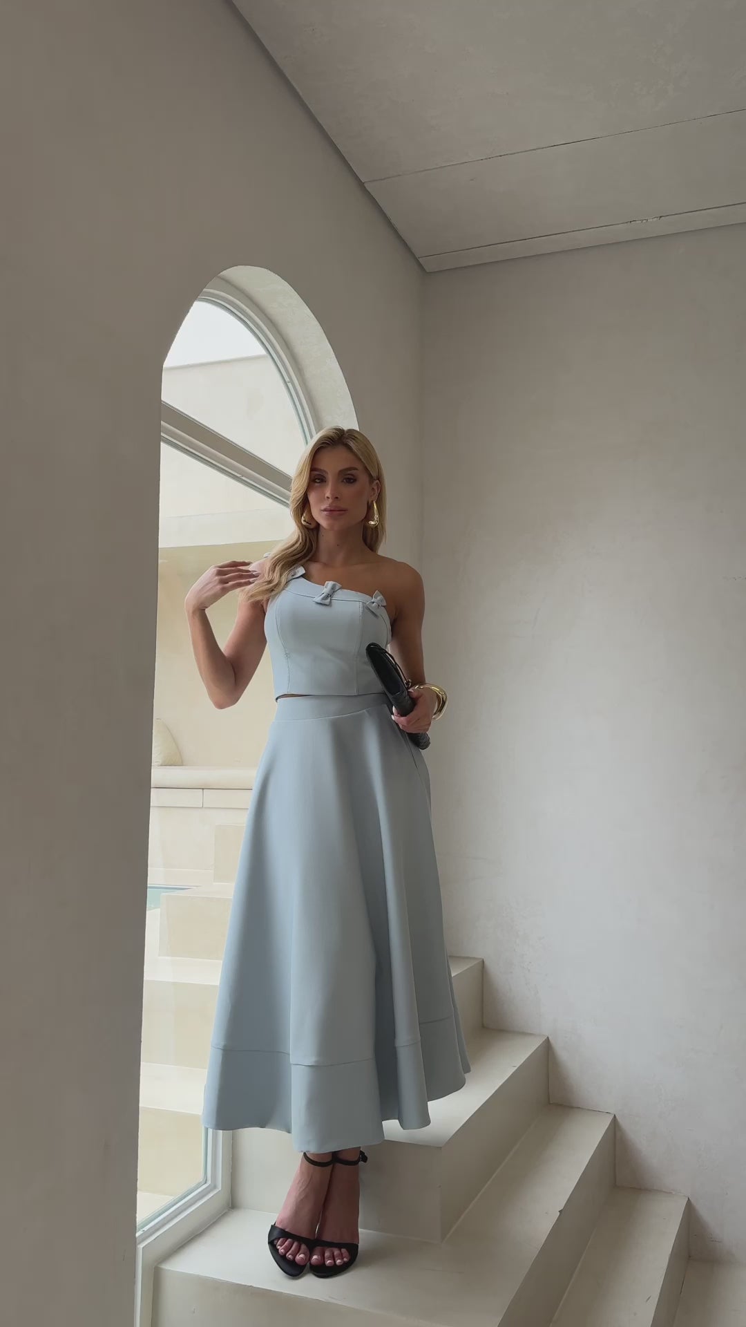 Cropped+Midi Skirt Set