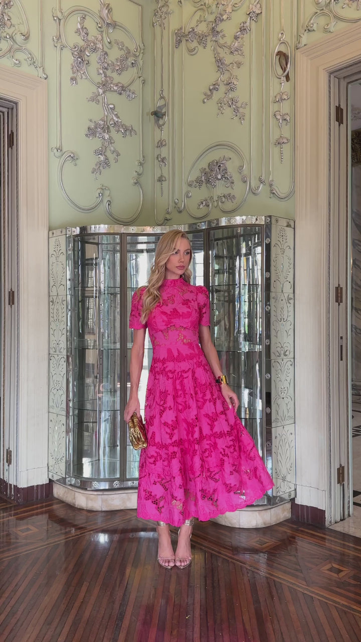 Lace Collar Midi Dress