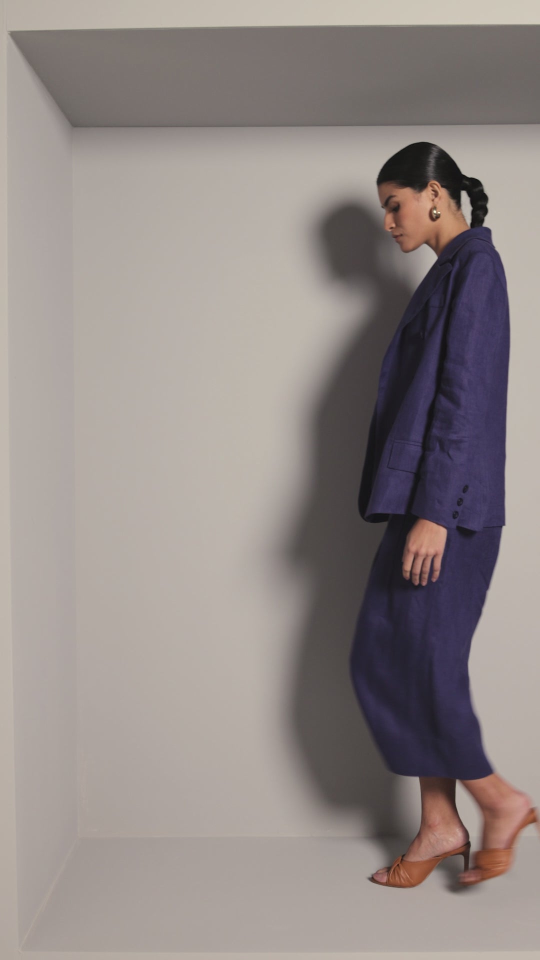 Linen Blazer+Shorts Set Anne Fernandes