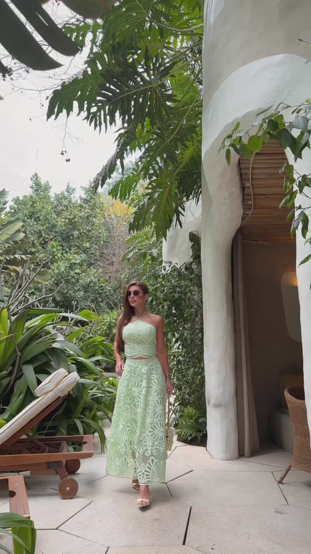 Conjunto Midi Renda Verde Luce