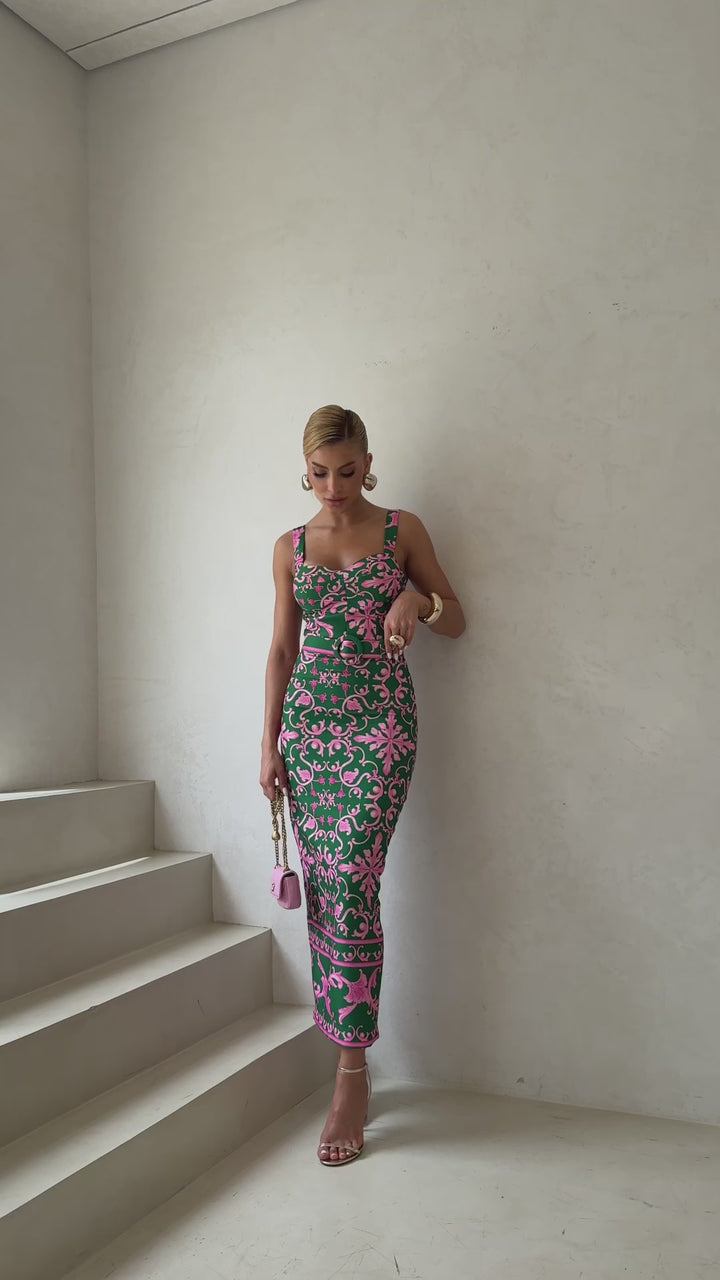 Printed Midi Dress