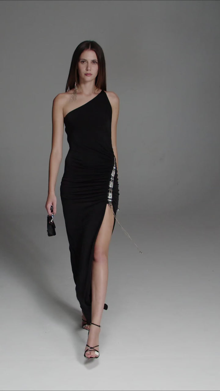 Vestido Longo Jersey Metal