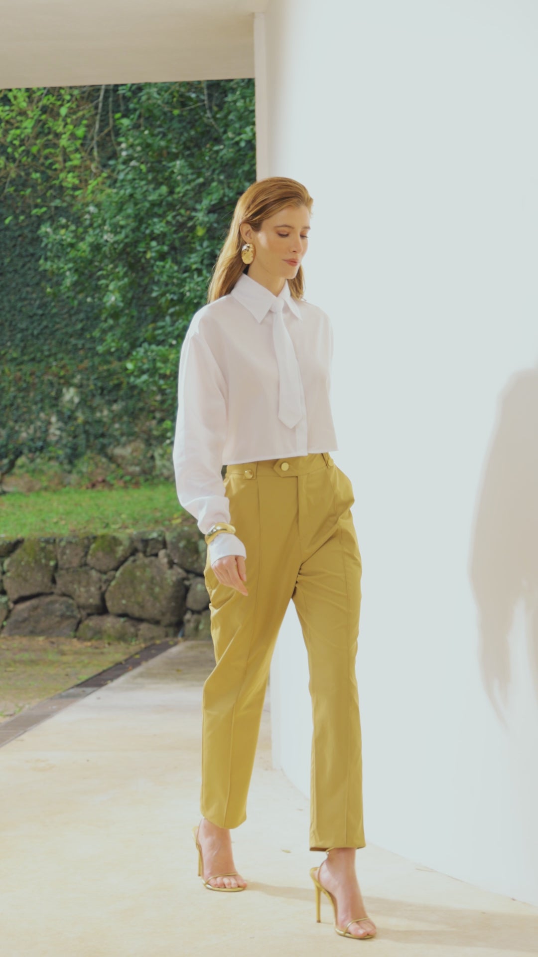 Cropped Shirt with Tie