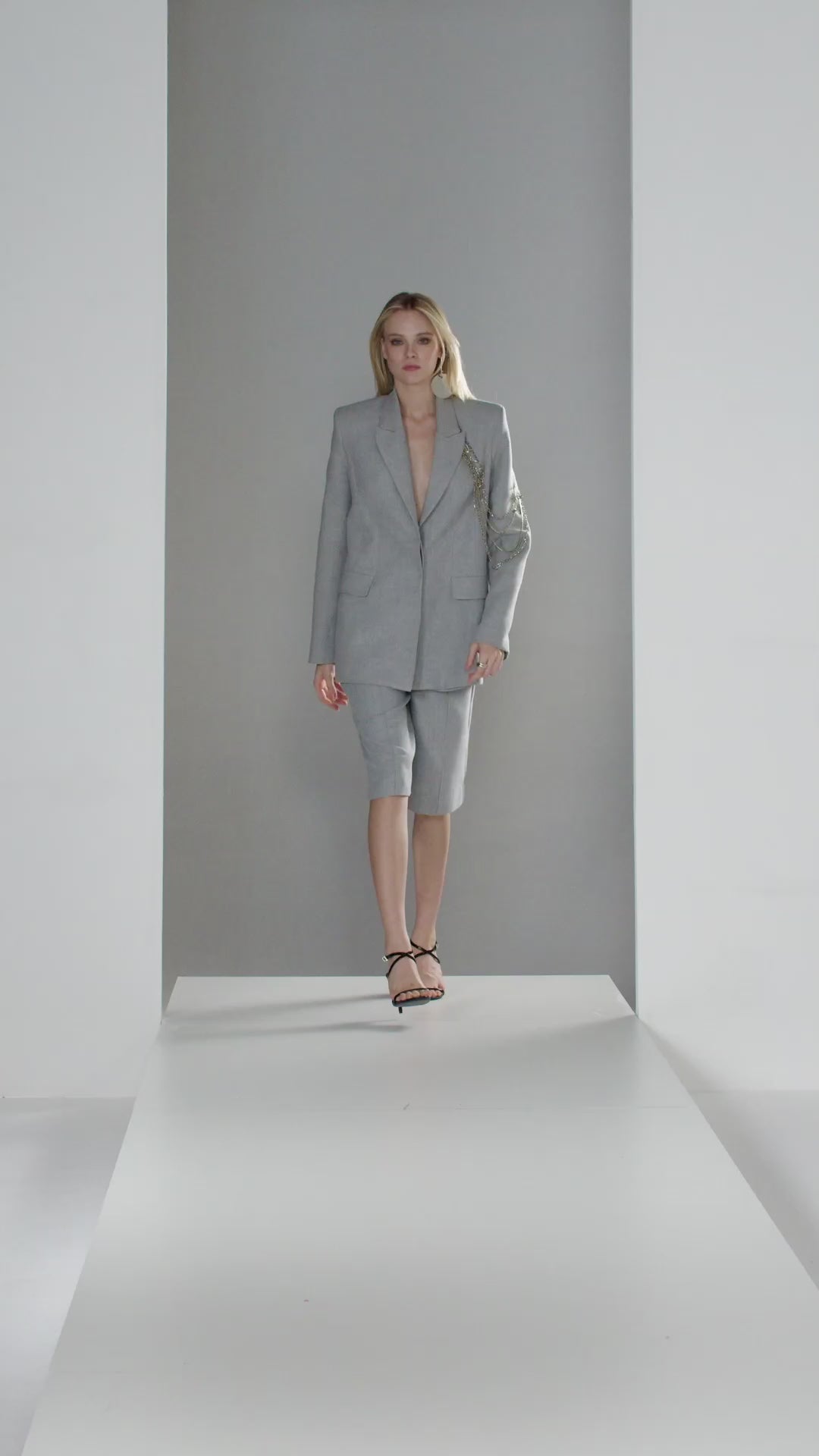 Tailored Bermuda Shorts with Pin Tucks