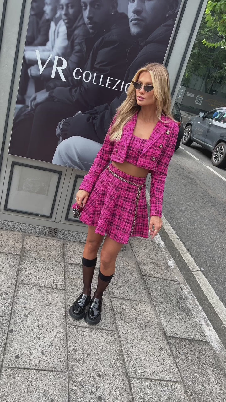 Cropped+Jacket+Tweed Skirt Set
