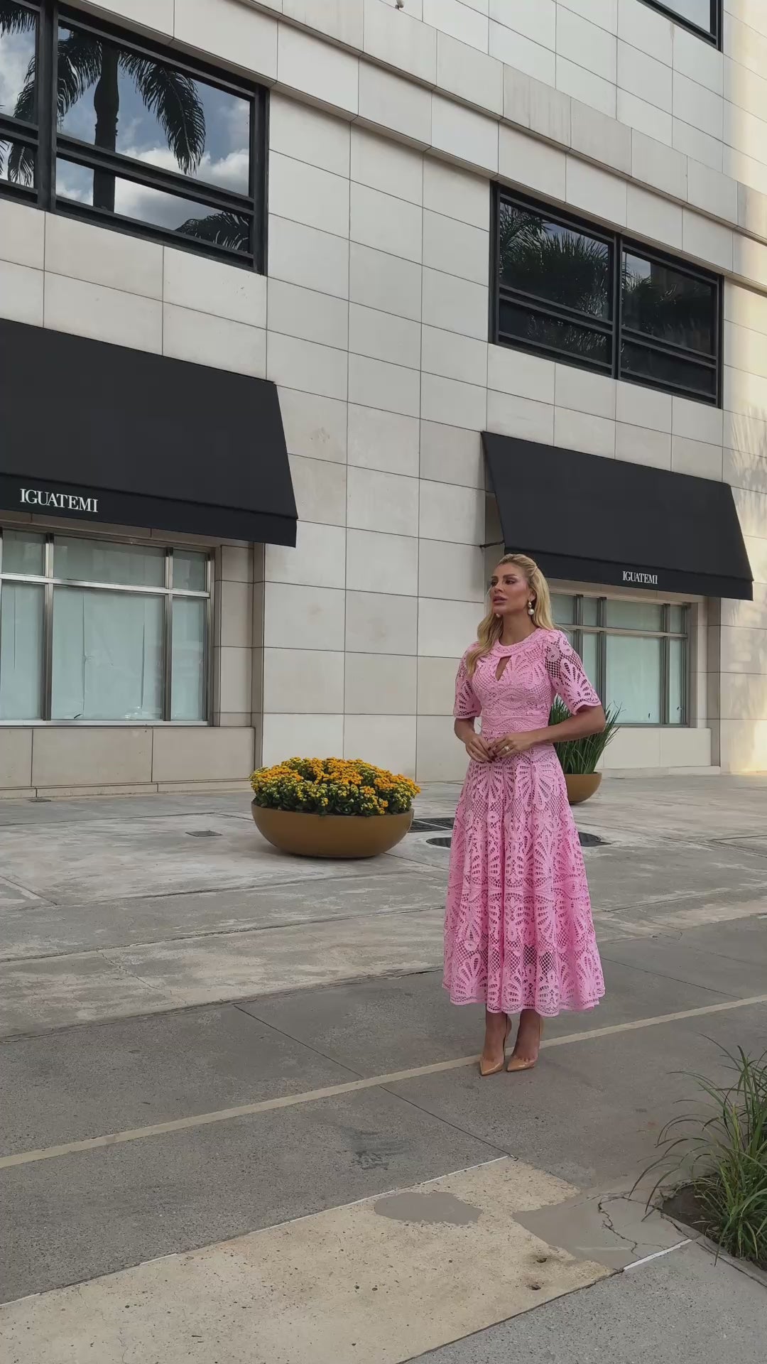 Guipure Lace Midi Dress