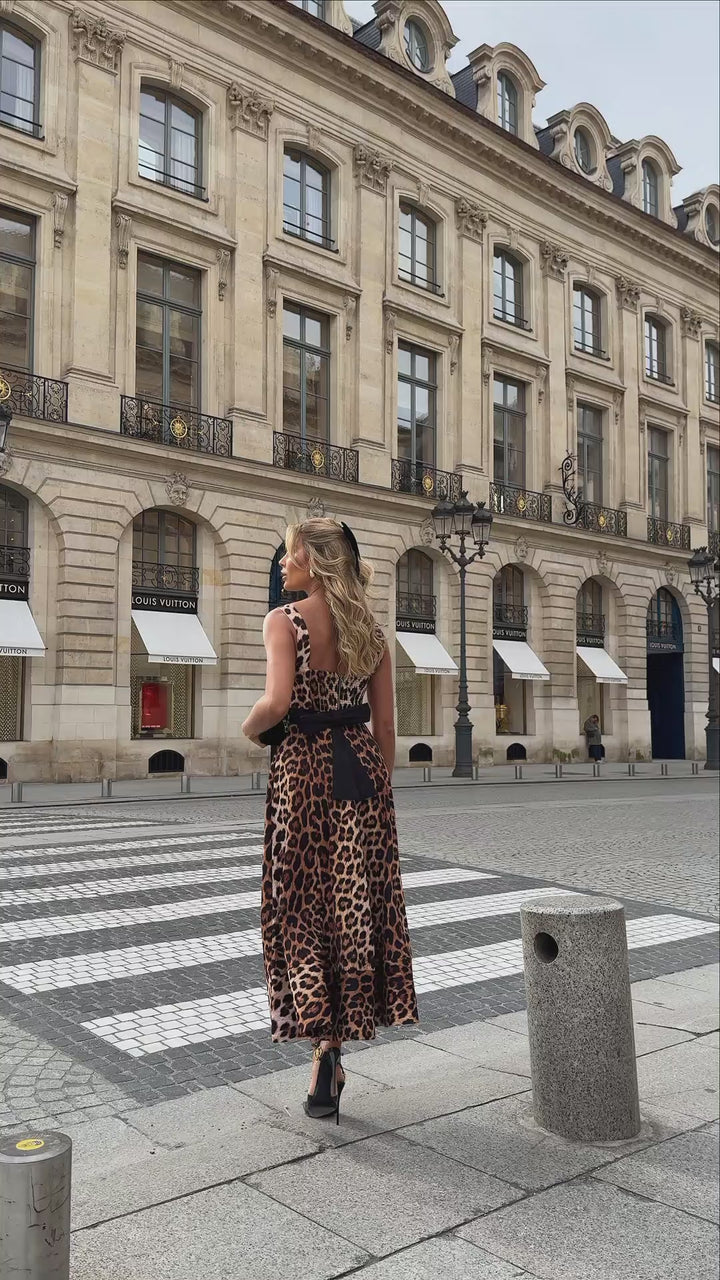 Vestido Midi Animal Print Limonada Pink