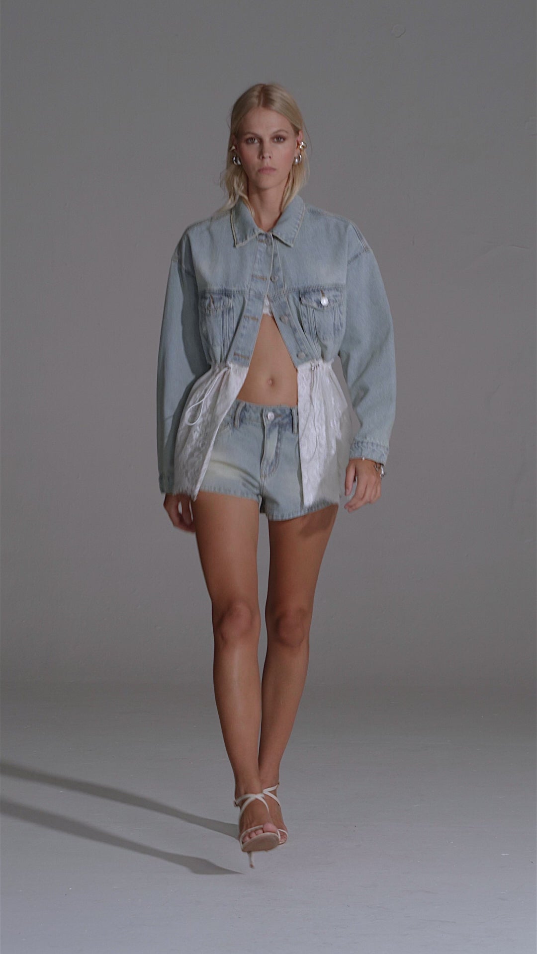 Parka Jeans Barra Renda