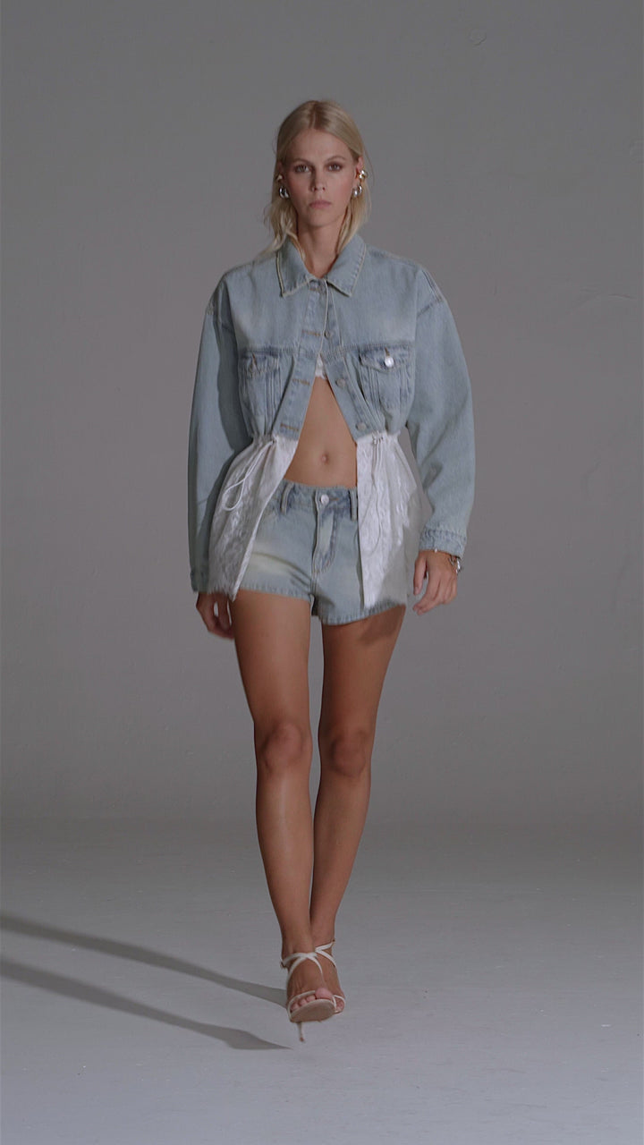 Parka Jeans Barra Renda
