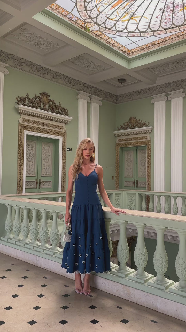 Embroidered Midi Dress