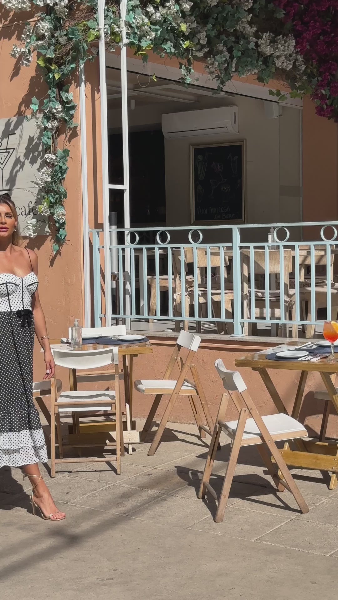 Polka Dot Chiffon Midi Dress