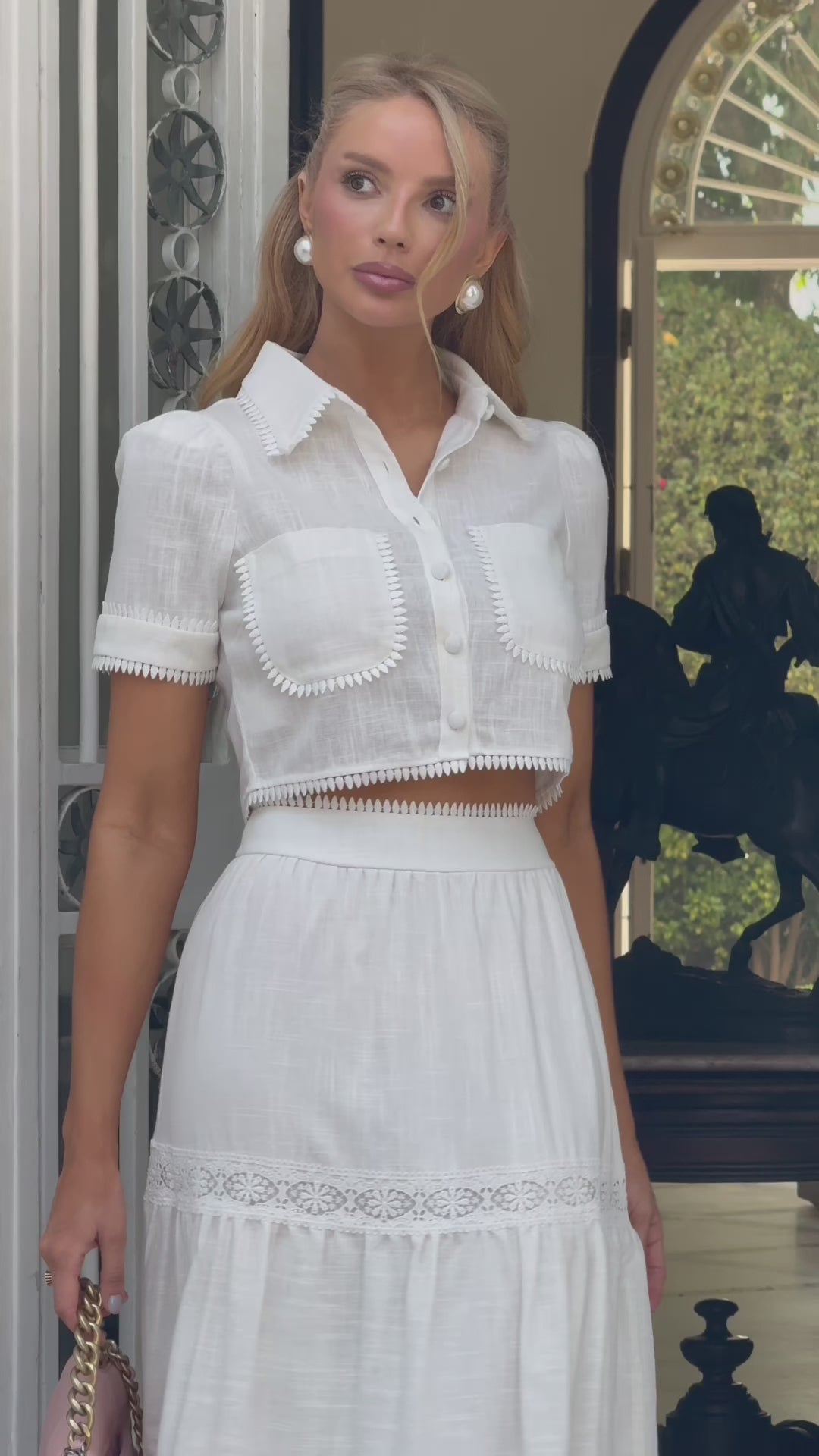 Shirt+Midi Skirt Set