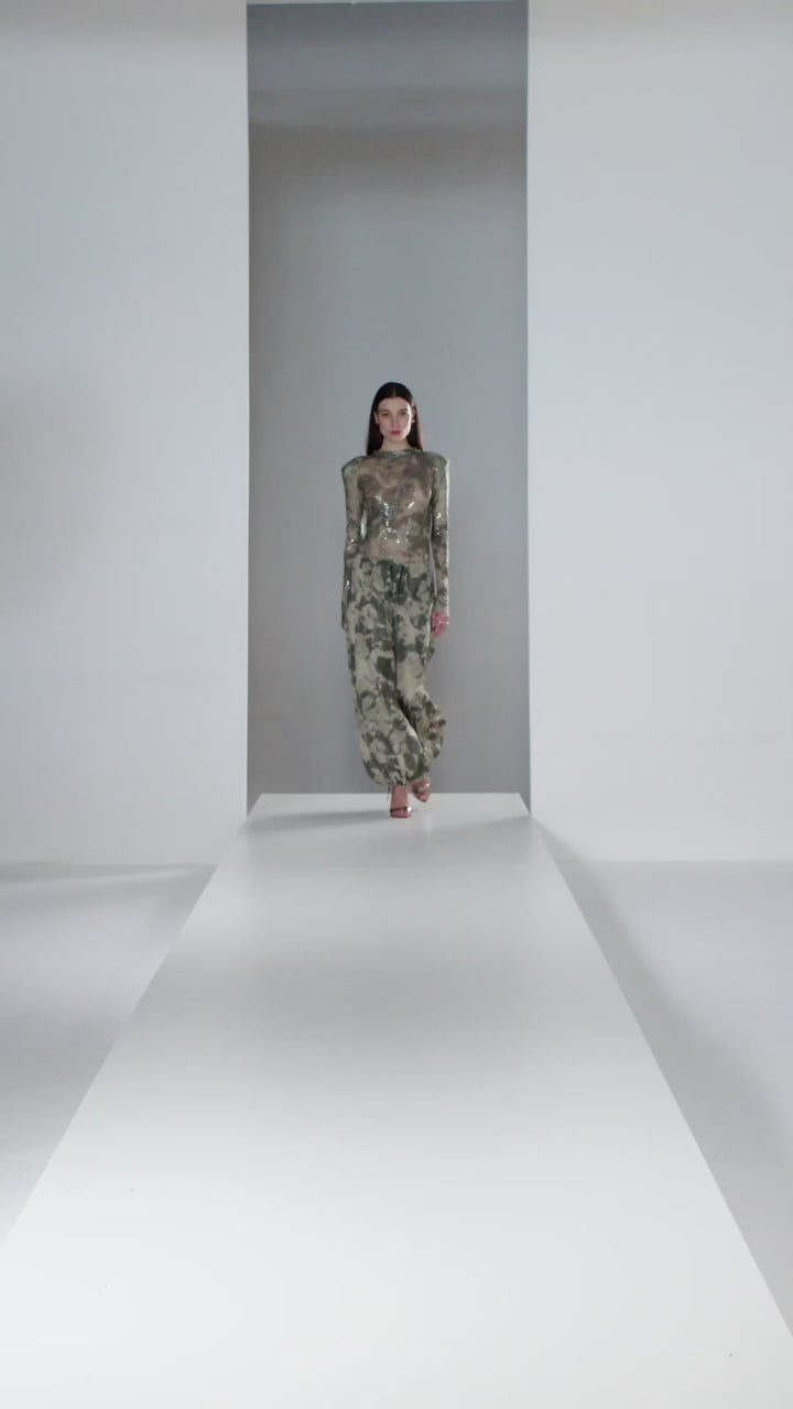 Tulle Camouflage Blouse