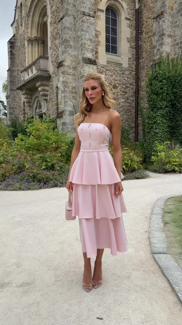 Vestido Midi Acinturado Chantilly