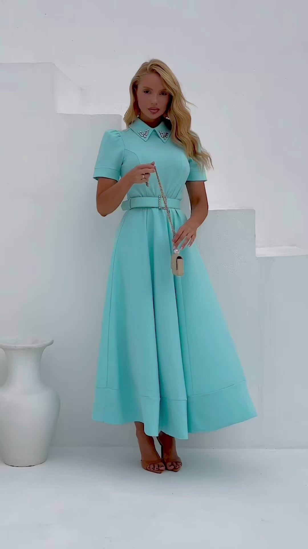 Embroidered Midi Dress