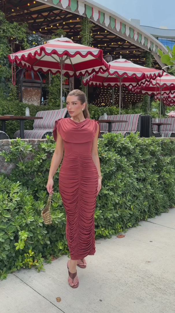 Vestido Midi Drapeado Havana
