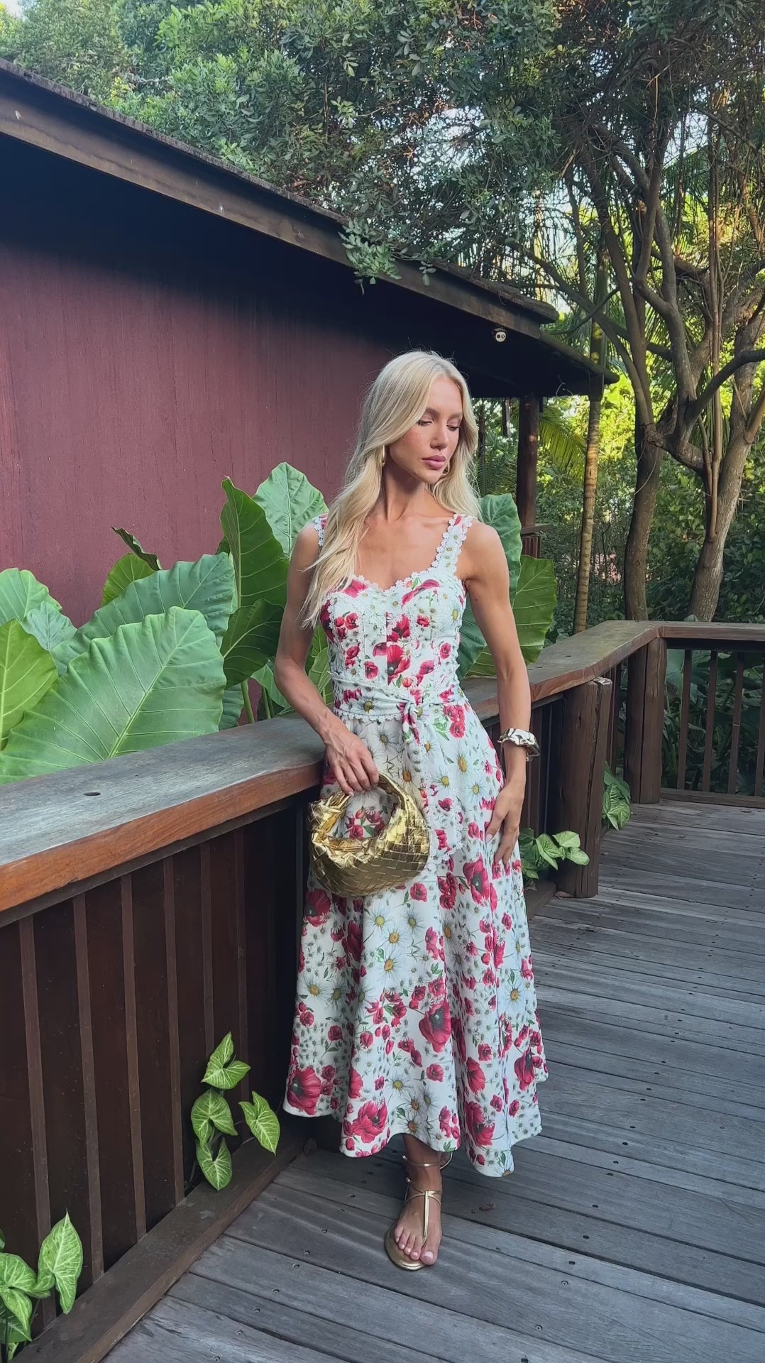 Floral Guipure Lace Midi Dress