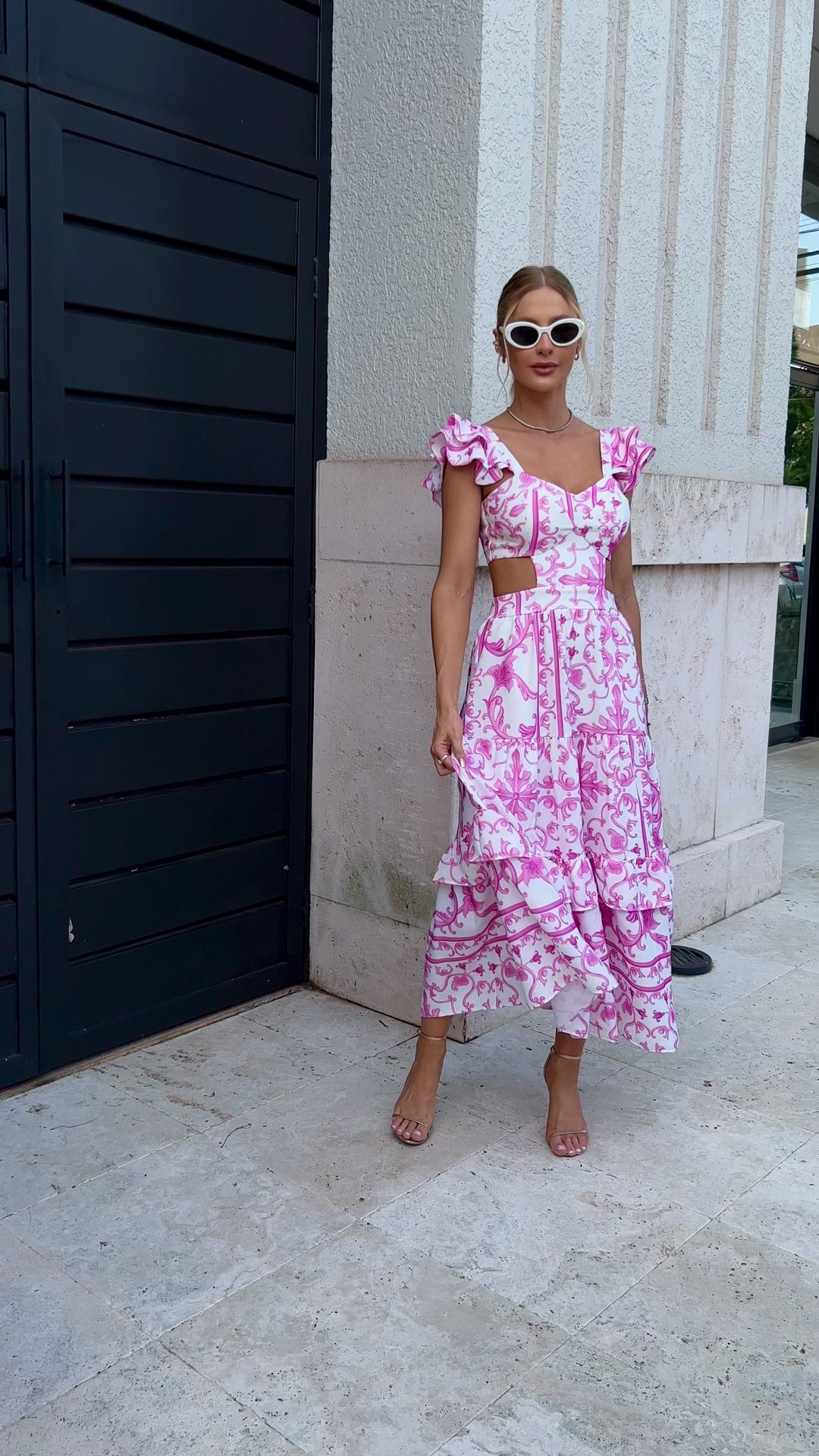 Vestido Midi Cut-Out Limonada Pink