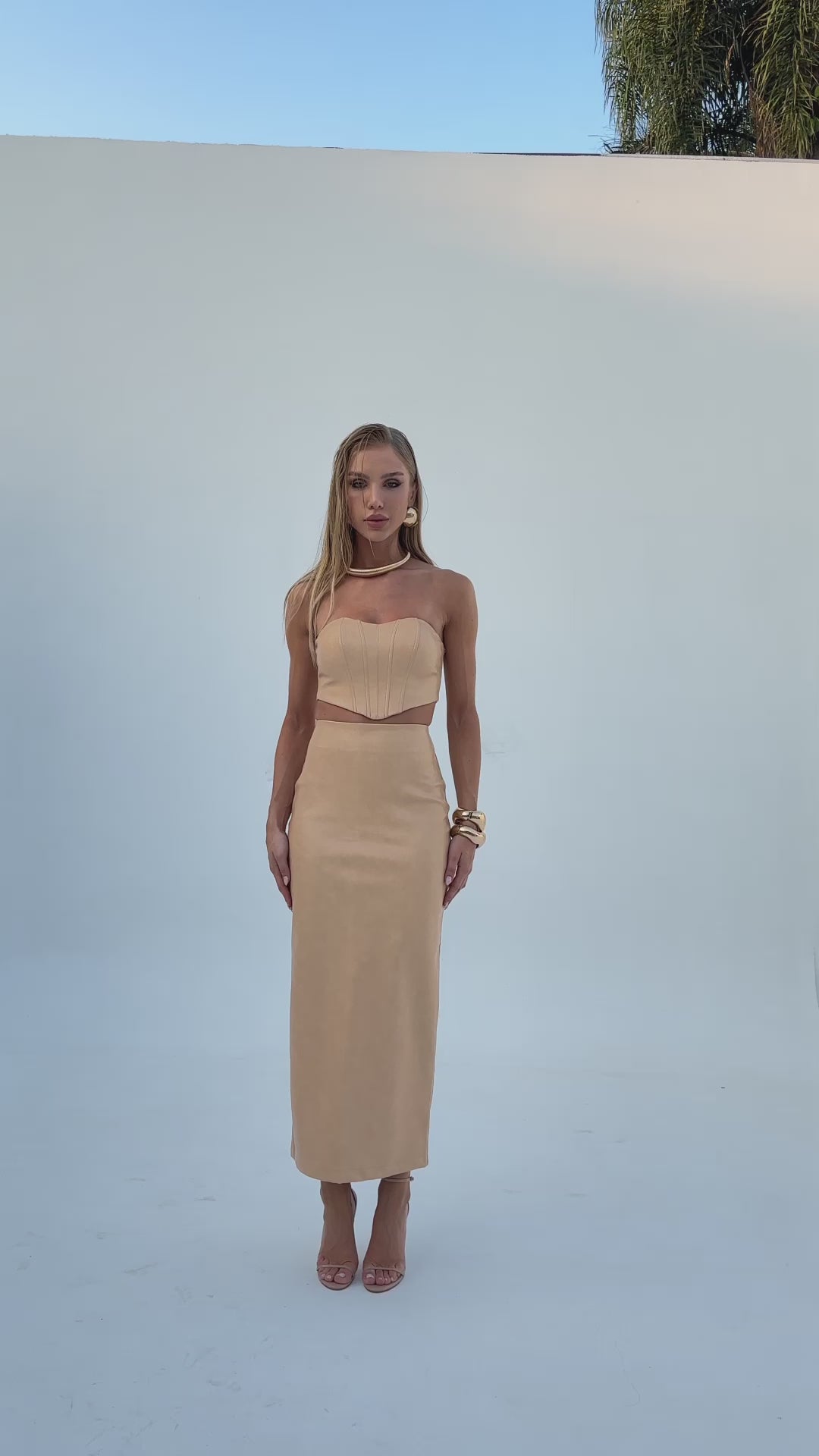 Conjunto Saia Midi+Corset Limonada Pink