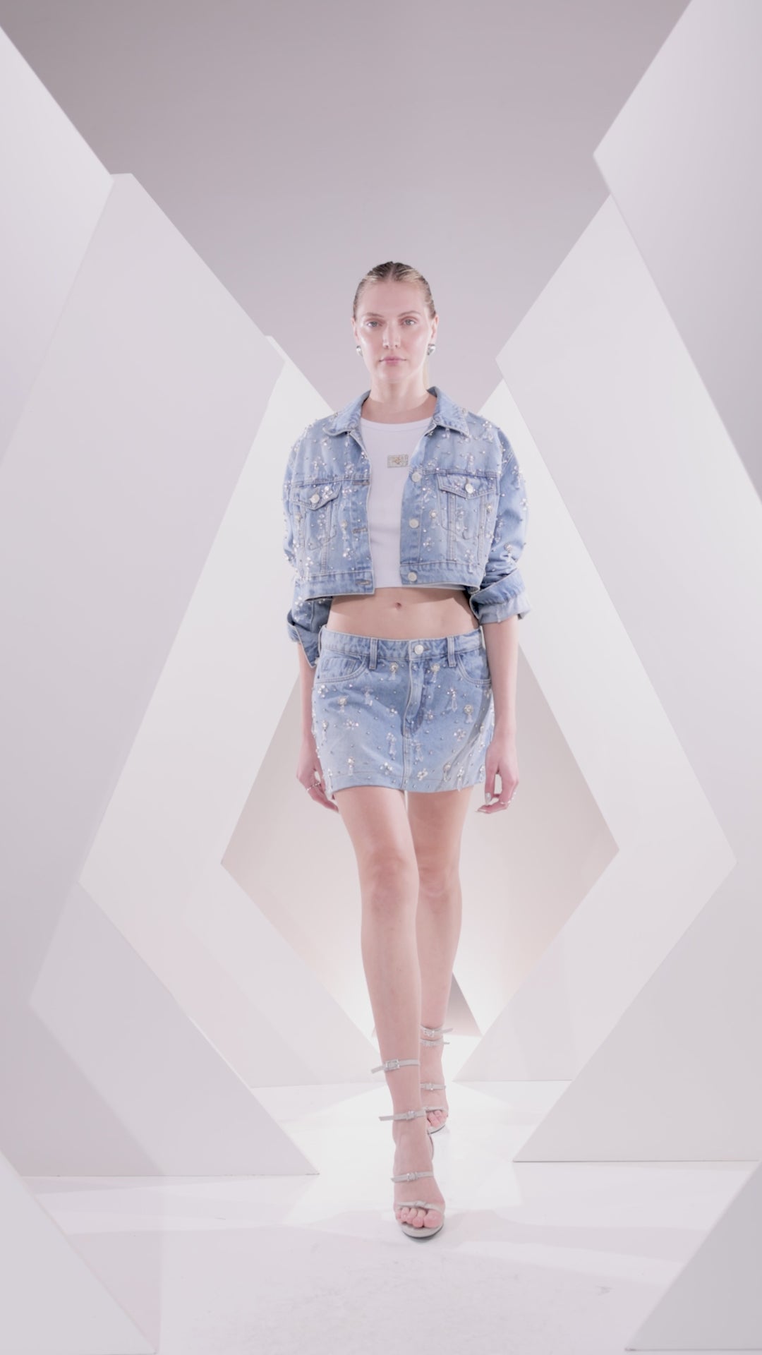 Chaos Brooches Embroidered Denim Jacket