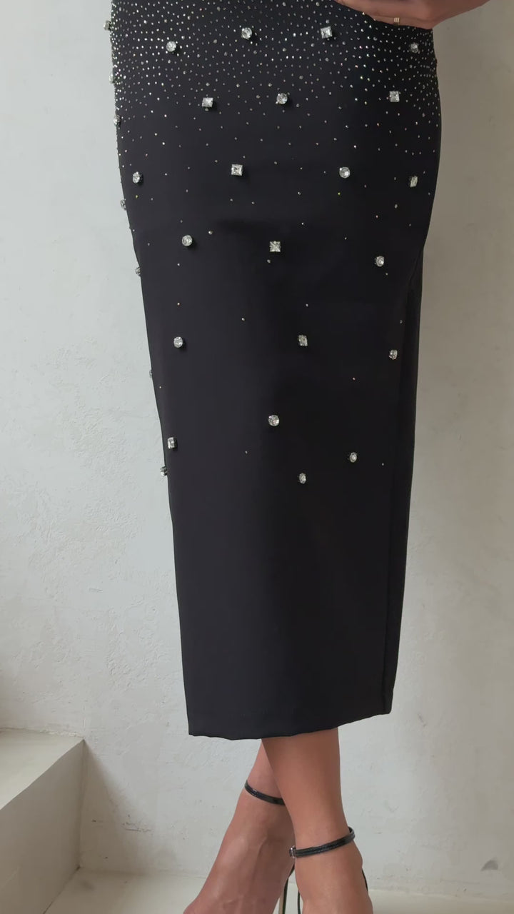Embroidered Midi Dress