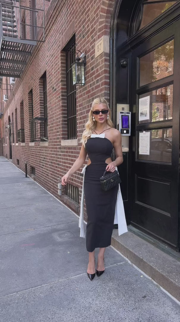Audrey B&W Midi Dress
