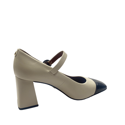 Leather Flare Block Heel Pump