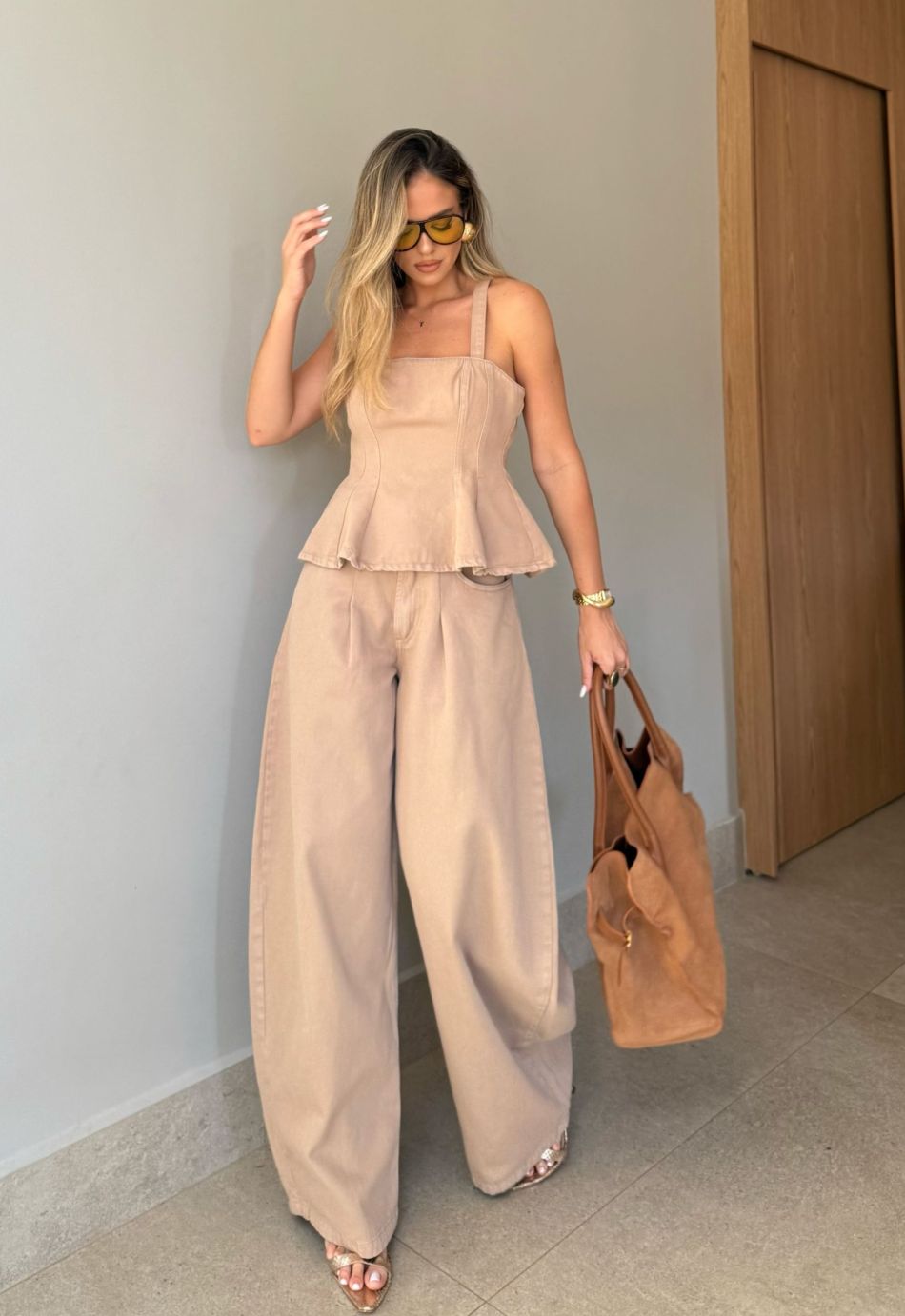 Calça Curved Balloon Brise