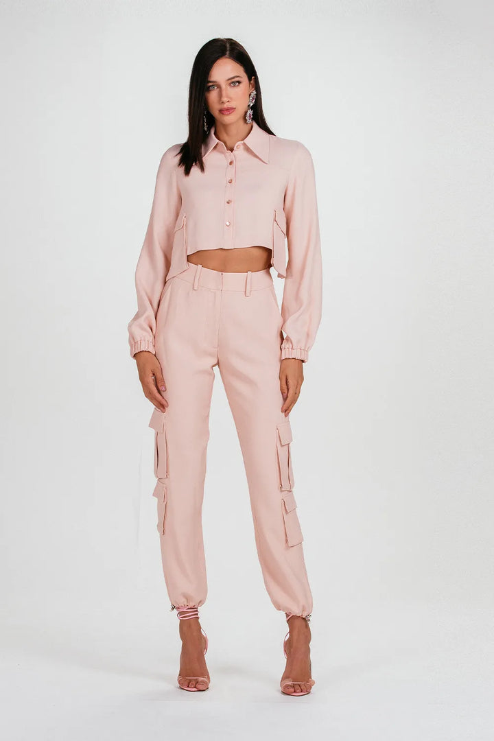 Camisa Cropped Manga Bufante
