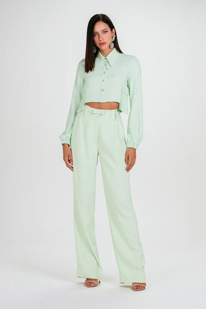 Camisa Cropped Manga Bufante