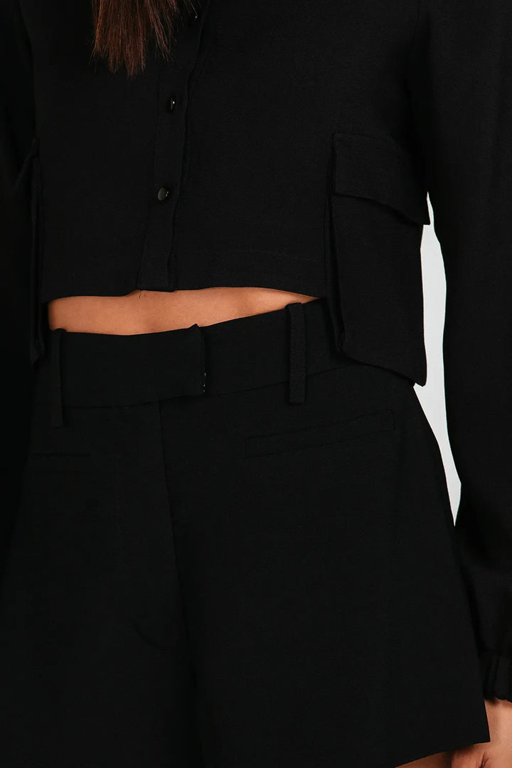 Camisa Cropped Manga Bufante