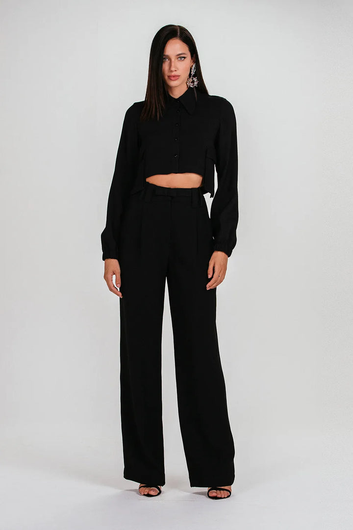Camisa Cropped Manga Bufante