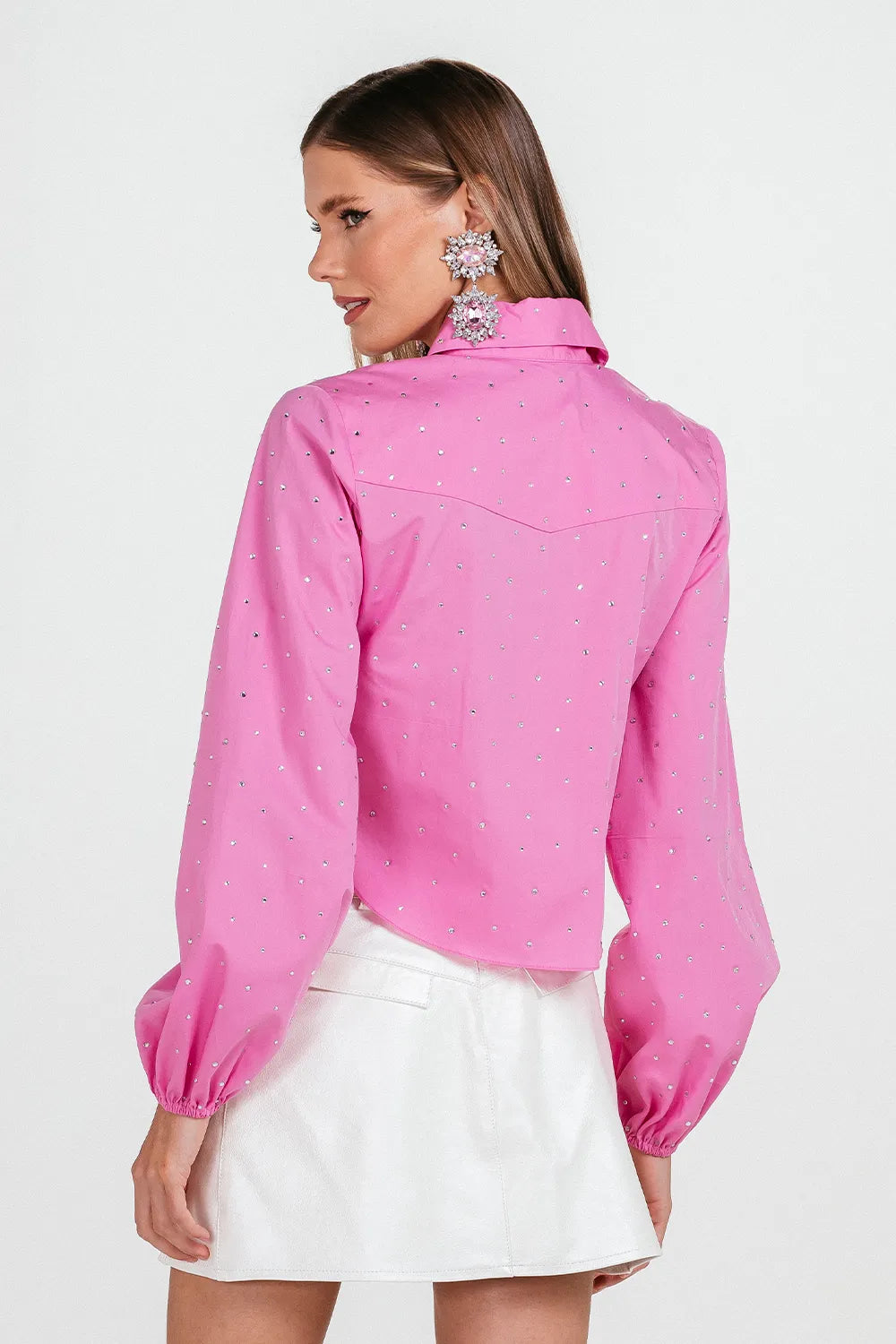 Charth Crystals Cropped Shirt