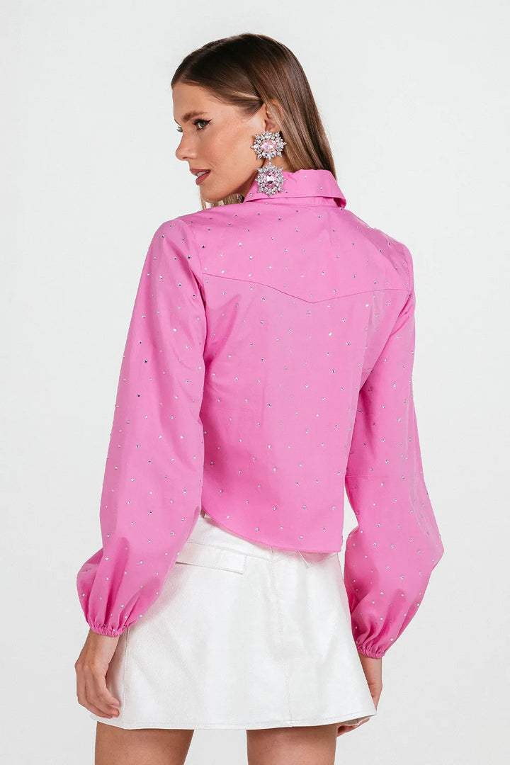 Charth Crystals Cropped Shirt