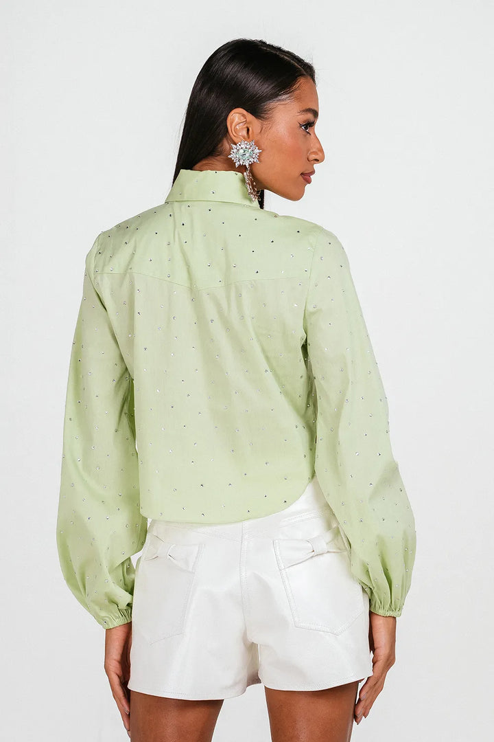Charth Crystals Cropped Shirt