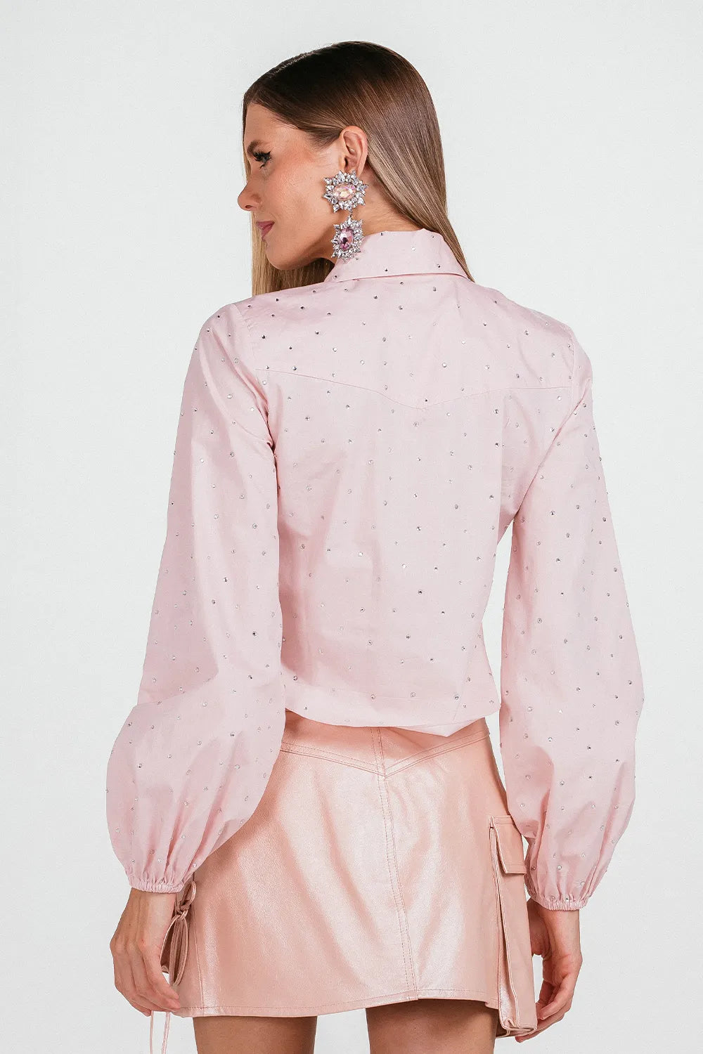 Charth Crystals Cropped Shirt