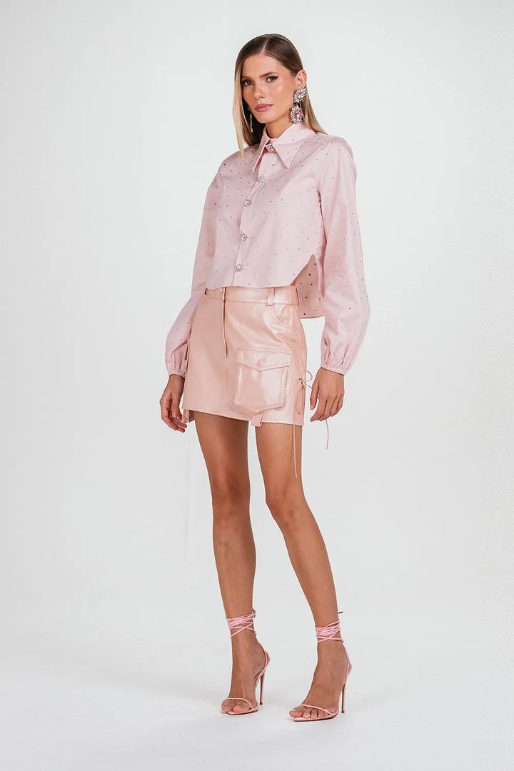 Charth Crystals Cropped Shirt