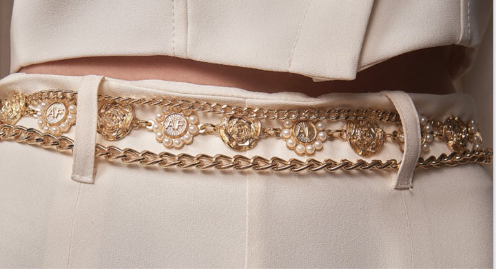 Anne Fernandes Flower and Pearl Belt