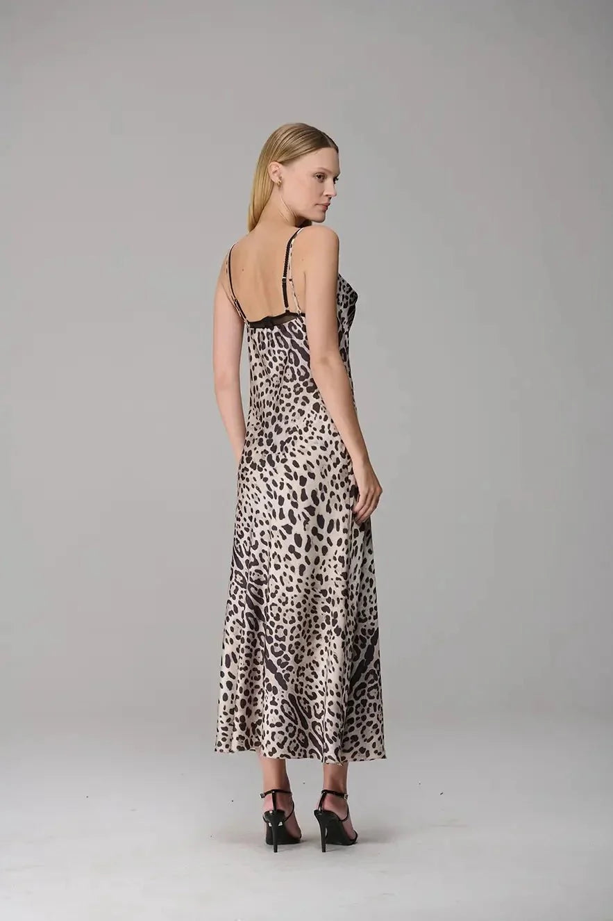 Vestido Midi Jaguar Print