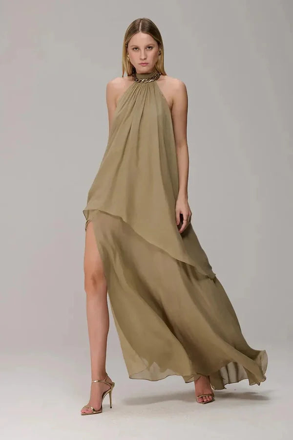 Vestido Longo Camada Sobreposta