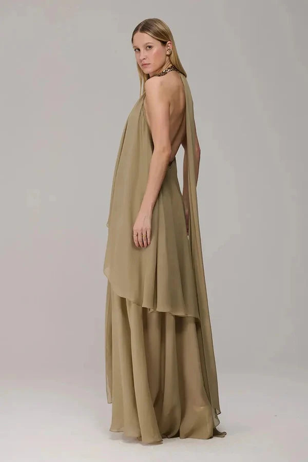 Vestido Longo Camada Sobreposta