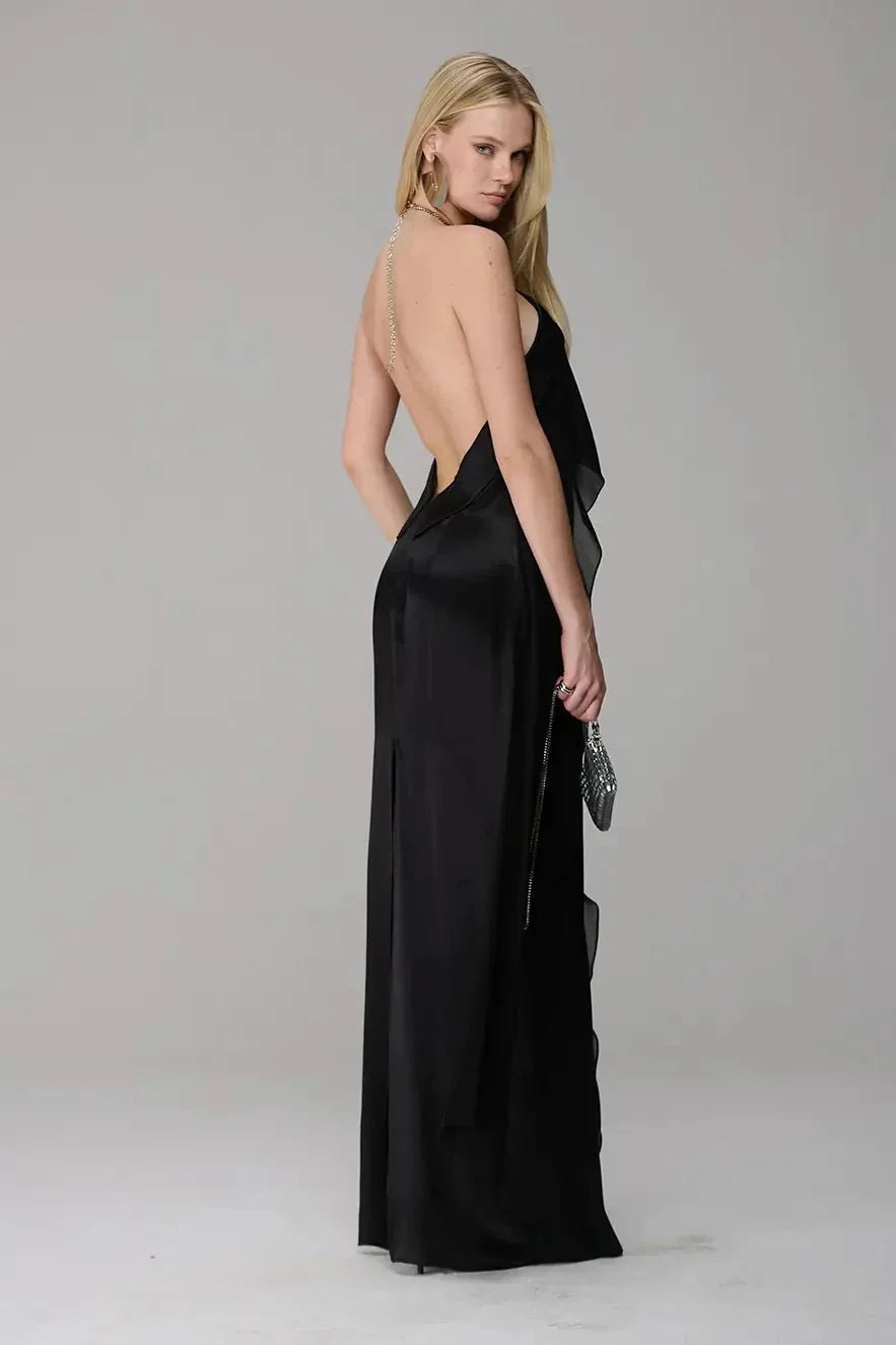 Vestido Longo Alça Metal